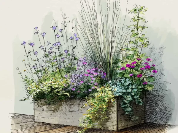 Balkonkasten-Pflanzset inkl. Substrat